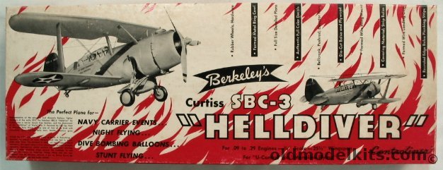 Berkeley 1/16 Curtiss SBC-3 Helldiver Flying Model Airplane Kit, 7-3 plastic model kit